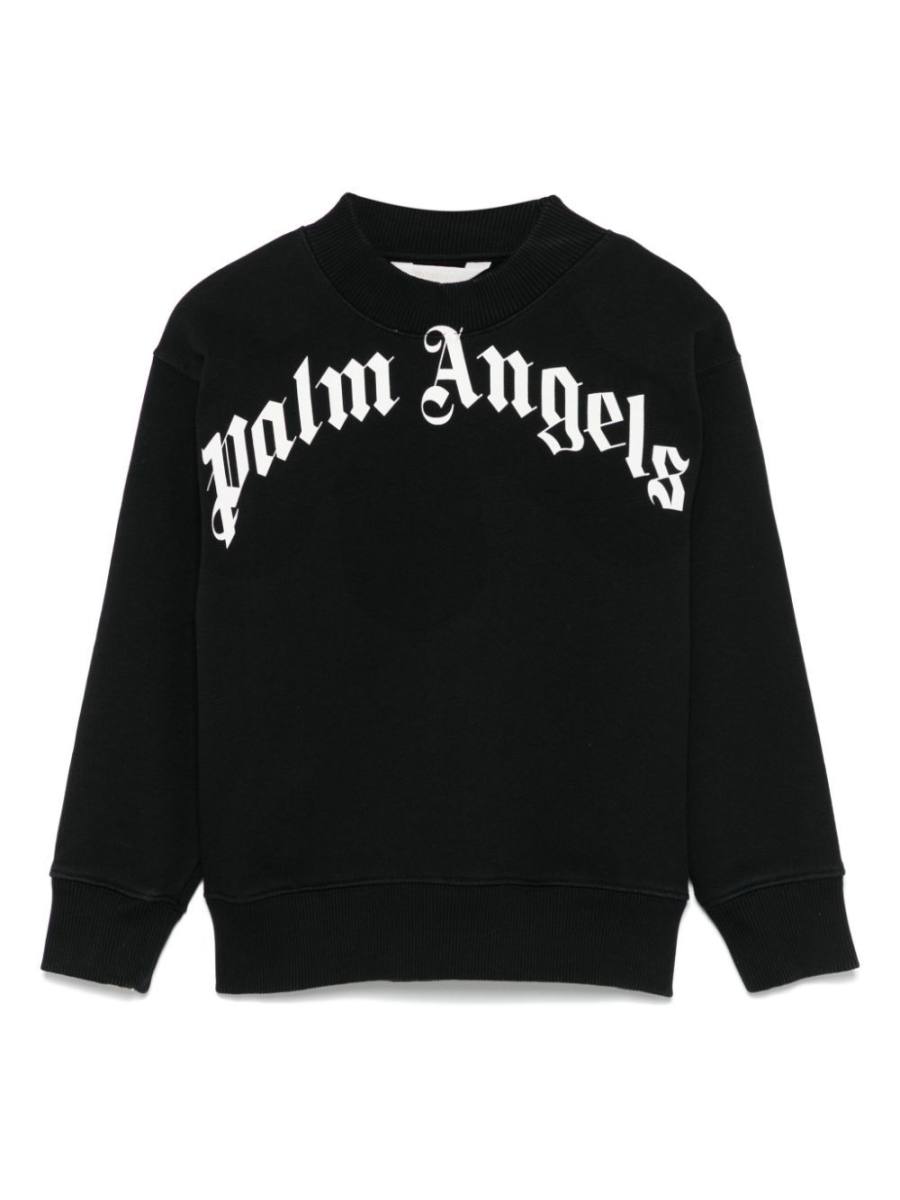curved-logo crew-neck sweatshirt