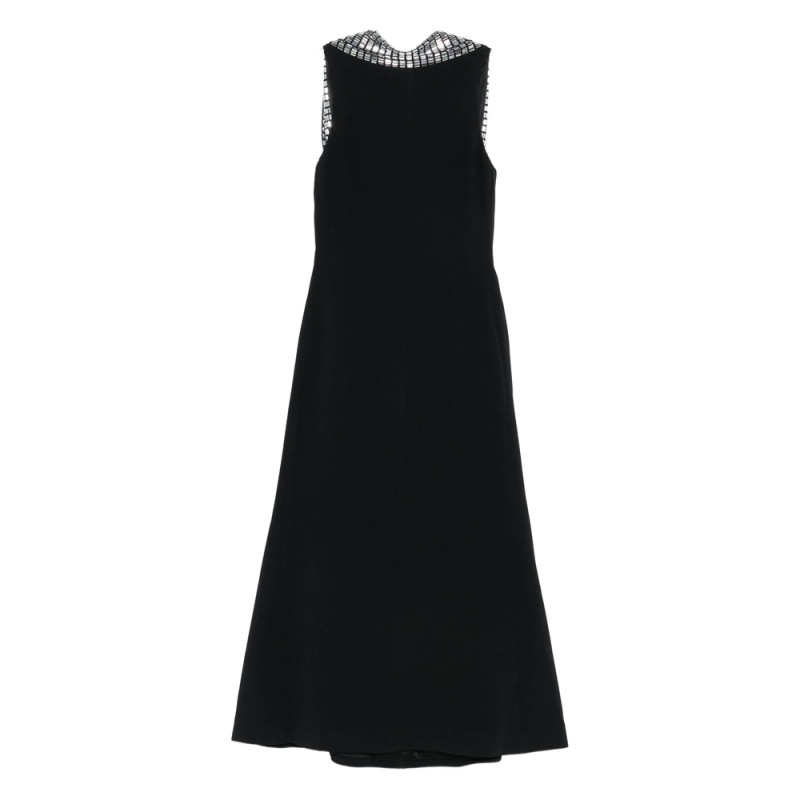 David Koma Embellished-collar Sleeveless Midi Dress