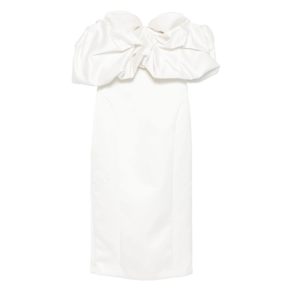 Elisabetta Franchi Off-shoulder Puff-sleeve Midi Dress