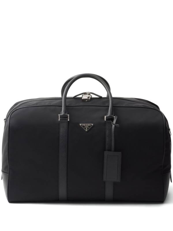 Re-Nylon and Saffiano leather duffle bag