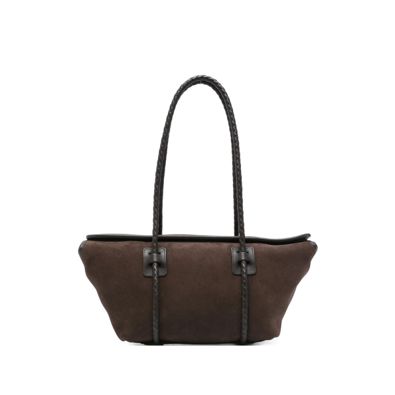 Hereu Braided-handle Suede Shoulder Bag