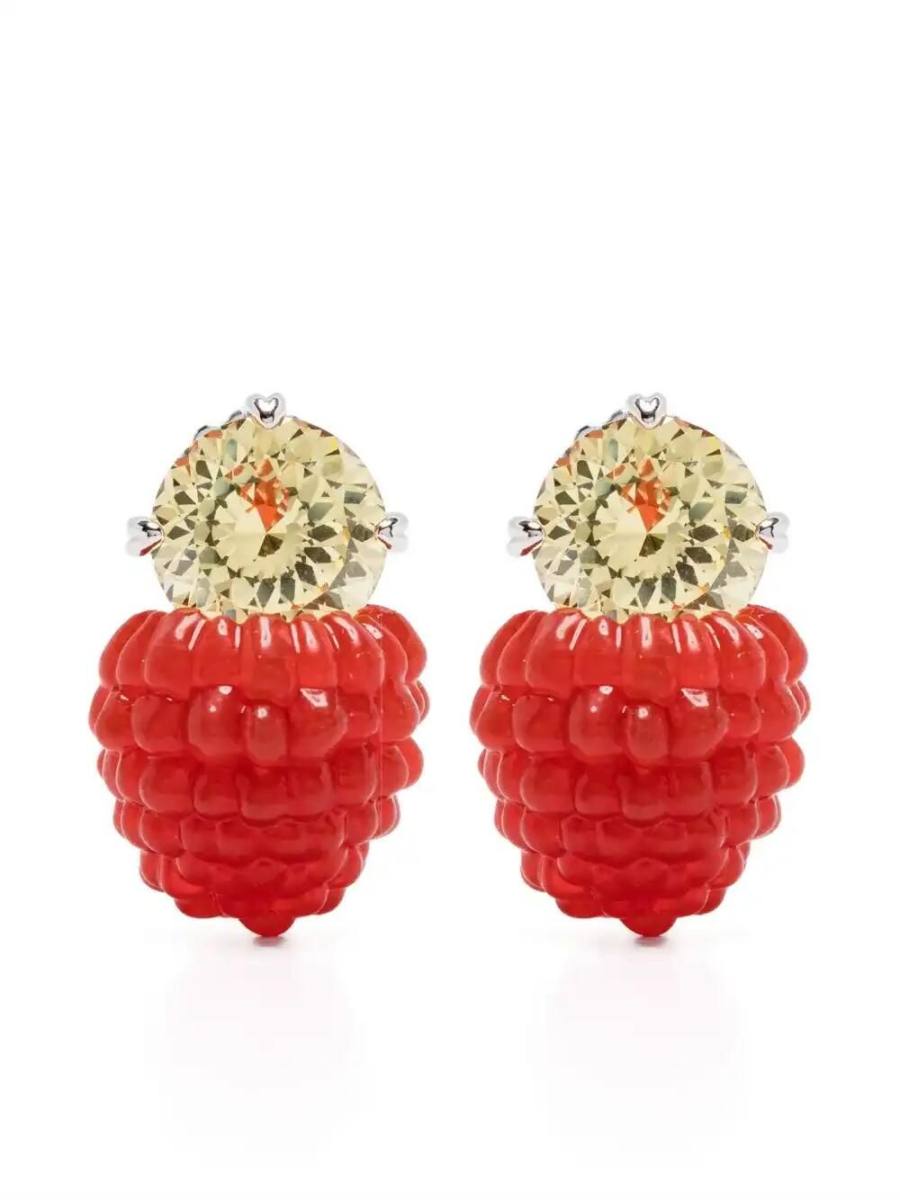 raspberry gemstone earrings