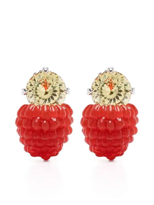 raspberry gemstone earrings