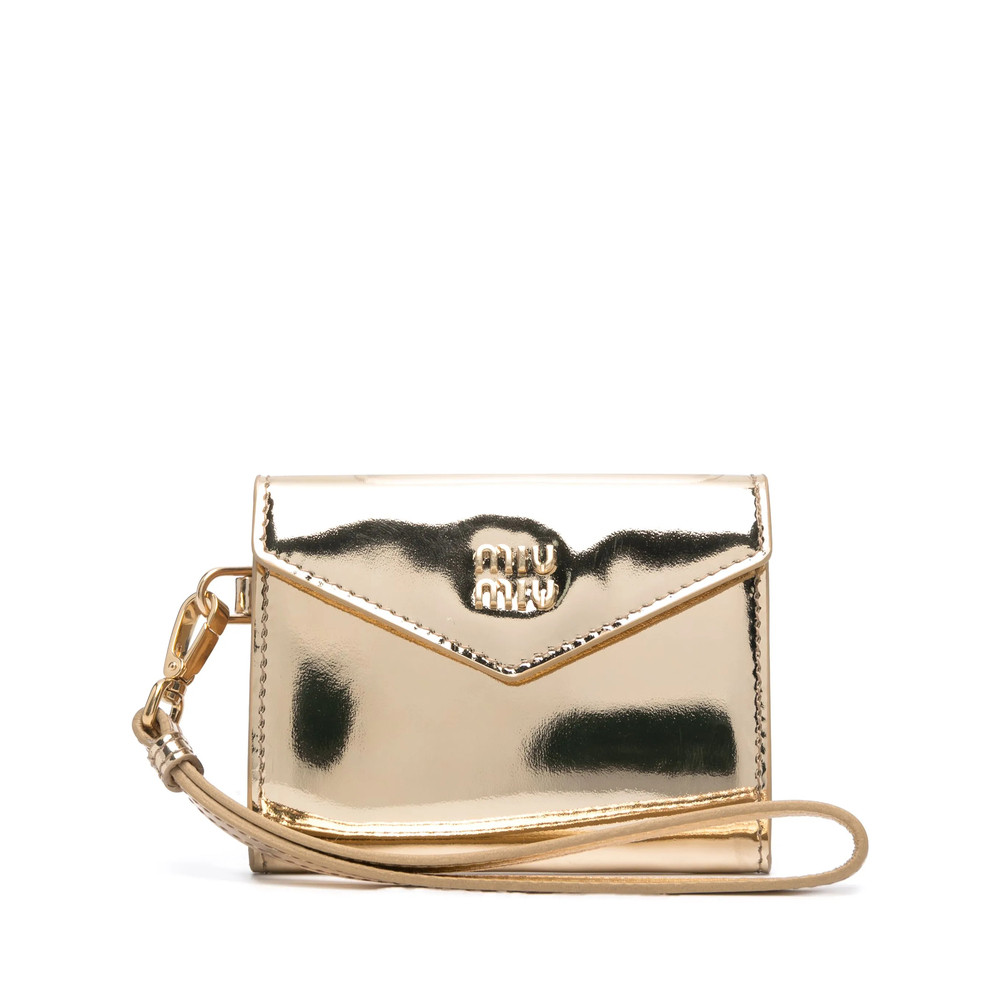 Miu Miu Logo-embossed Patent Leather Purse