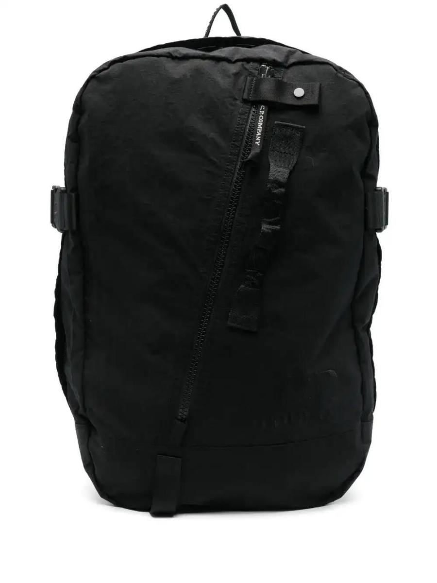 logo-embroidered backpack
