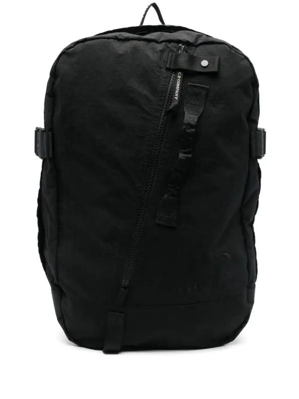 logo-embroidered backpack