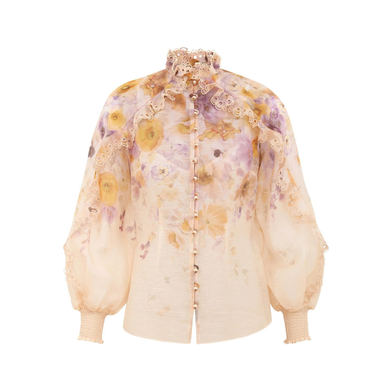 Zimmermann Memento Ruffled Floral-print Blouse
