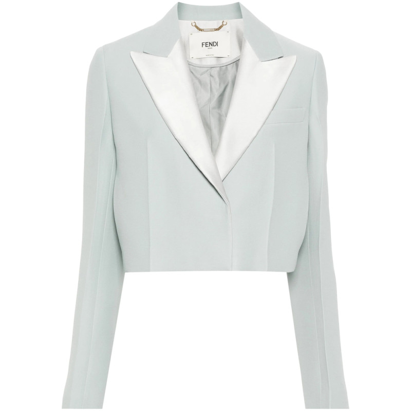 Fendi Cropped Contrast-panel Blazer