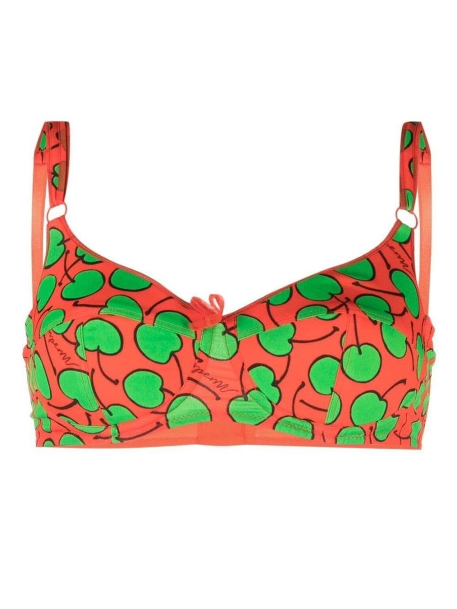 graphic-print underwired bra