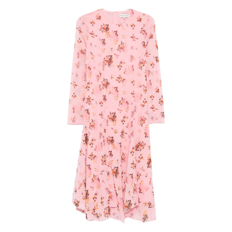 Stine Goya Floral-print Long-sleeve Midi Dress