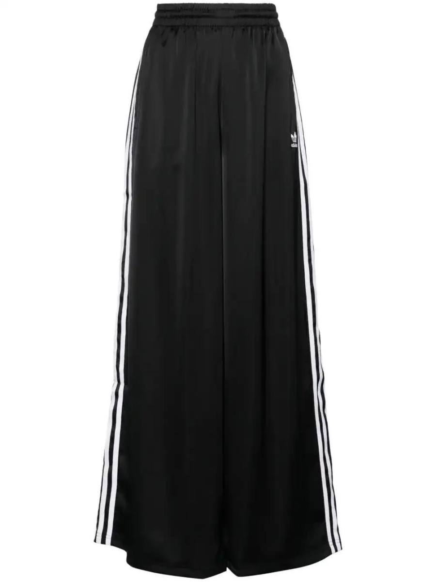 wide-leg satin track trousers