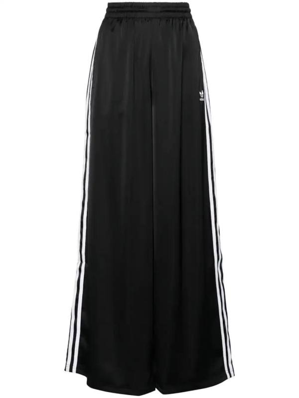 wide-leg satin track trousers