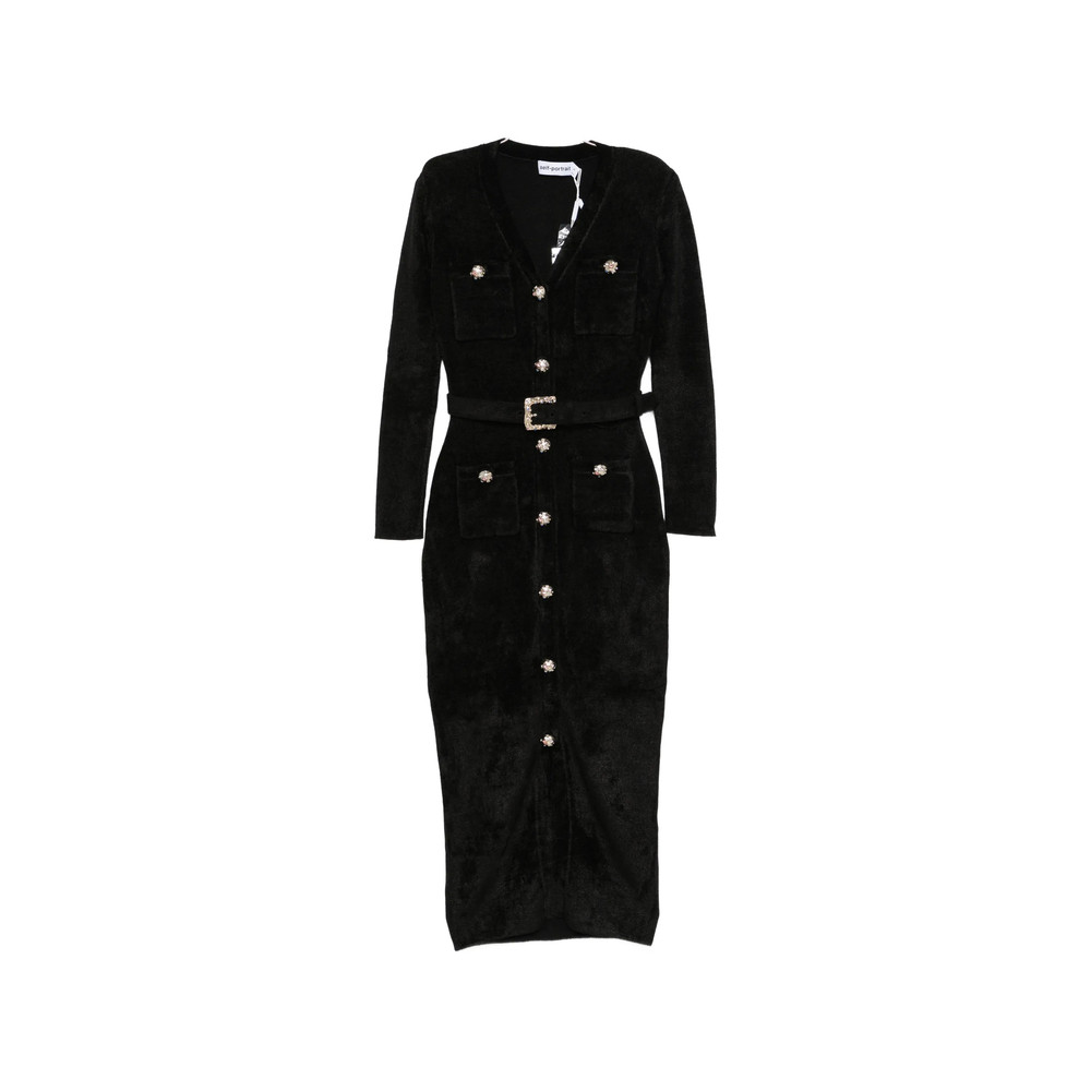 Self-portrait Belted Button-down Midi Dress