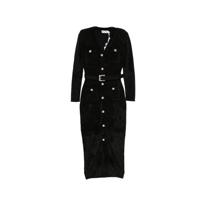 Self-portrait Belted Button-down Midi Dress