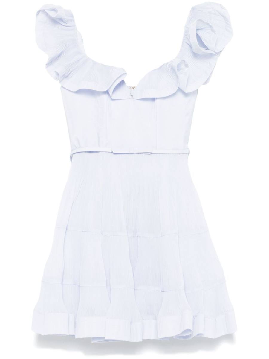 pleated frill mini dress