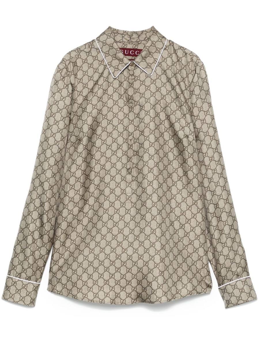 GG Supreme-print silk shirt