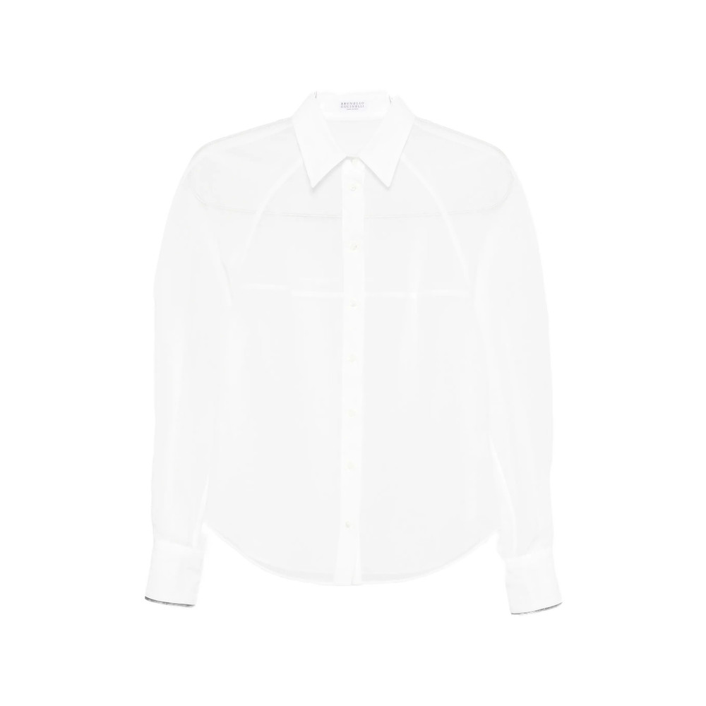 Brunello Cucinelli Sheer Long-sleeve Shirt