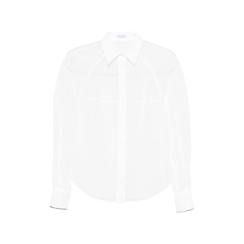 Brunello Cucinelli Sheer Long-sleeve Shirt