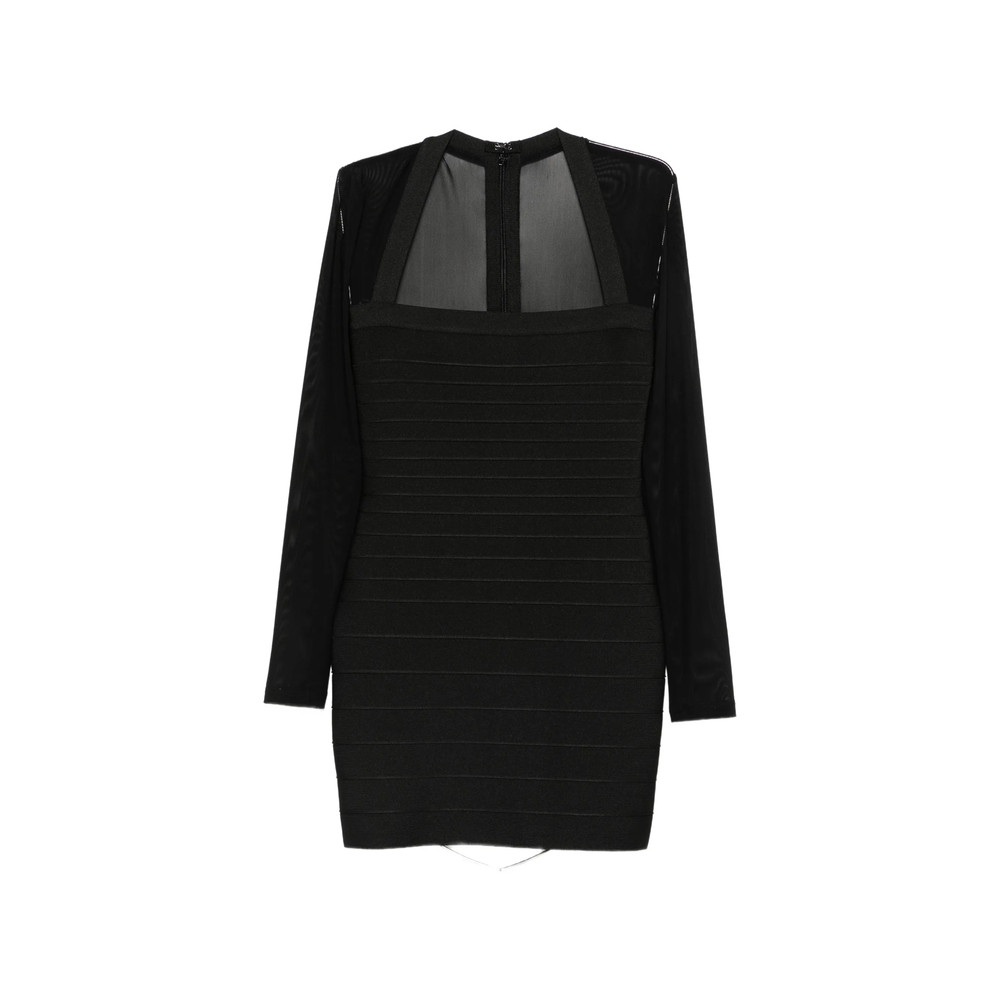 Hervé Léger Mesh-panel Bandage Mini Dress