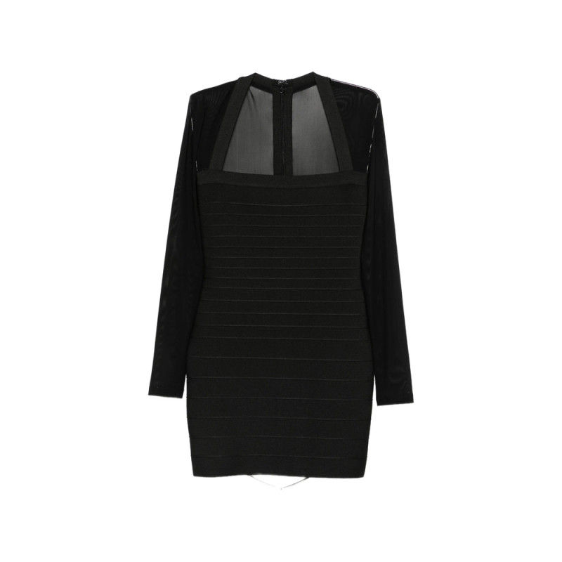 Hervé Léger Mesh-panel Bandage Mini Dress