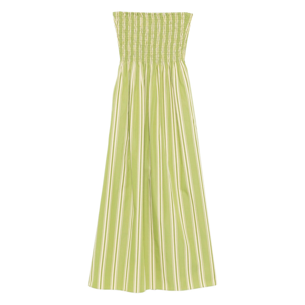 Faithfull The Brand Jamie Midi Striped Smocked Dress