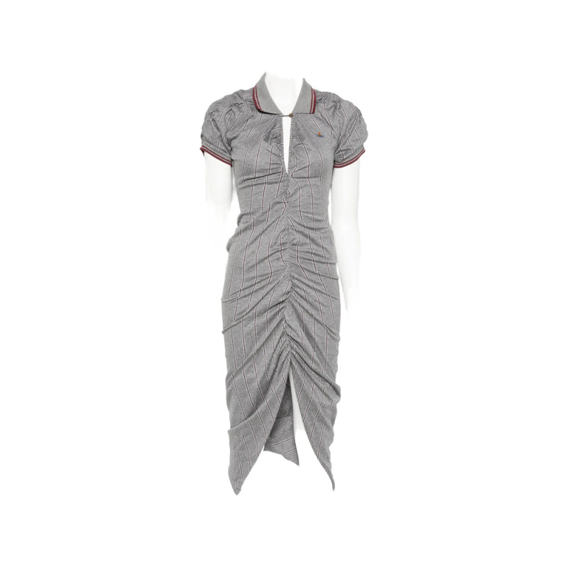 Vivienne Westwood Pulling Ruched Asymmetric Midi Dress