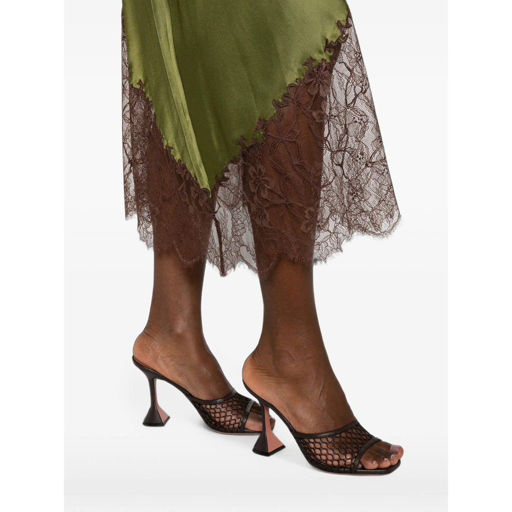 Staud Lara Lace-trim Silk Asymmetric Dress