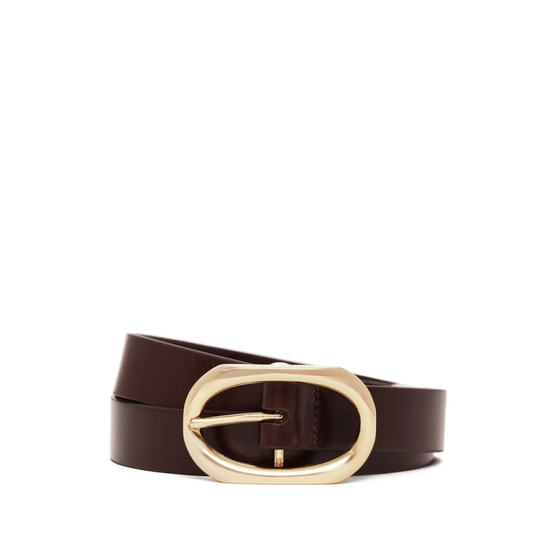 Anine Bing Oval-buckle Leather Belt