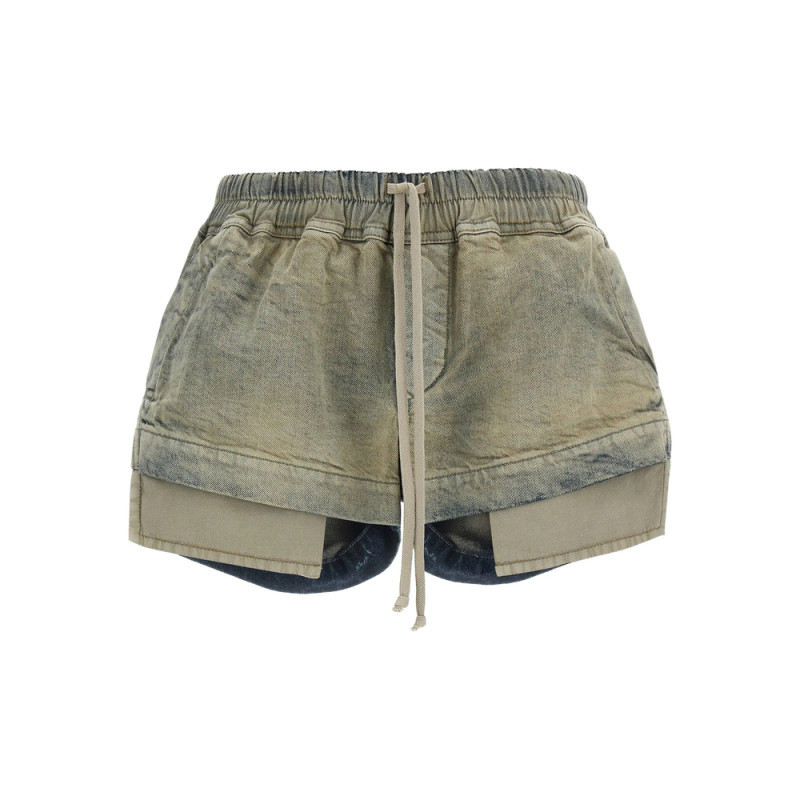 Rick Owens Drkshdw Drawstring Side-slit Denim Shorts
