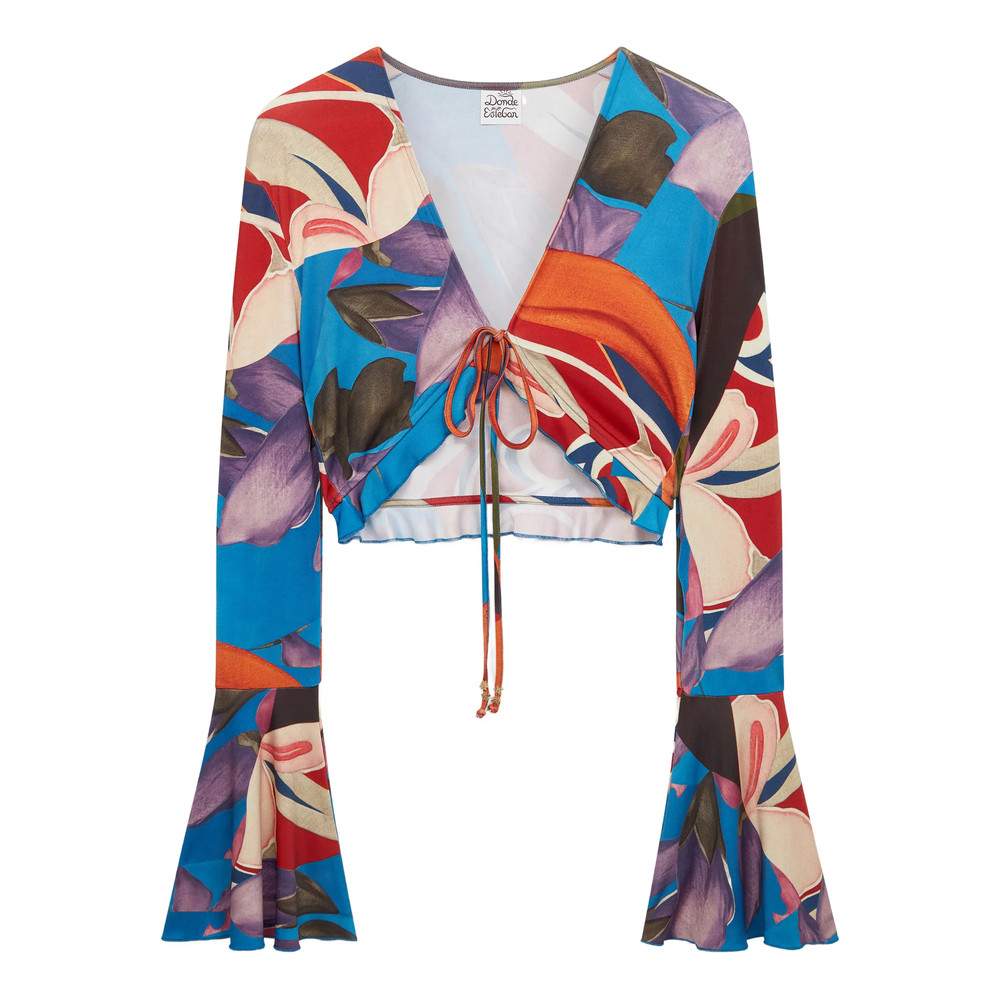 Donde Esteban Palenque Flores Jersey Blouse