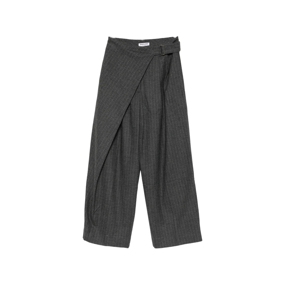La Piscine Pinstripe-pattern Wrap-style Trousers