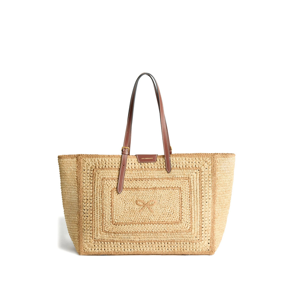 Anya Hindmarch Large Bow-detail Raffia Tote Bag