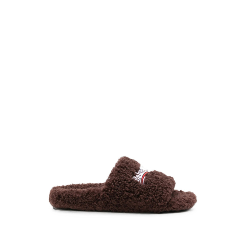Balenciaga Furry Open Slides