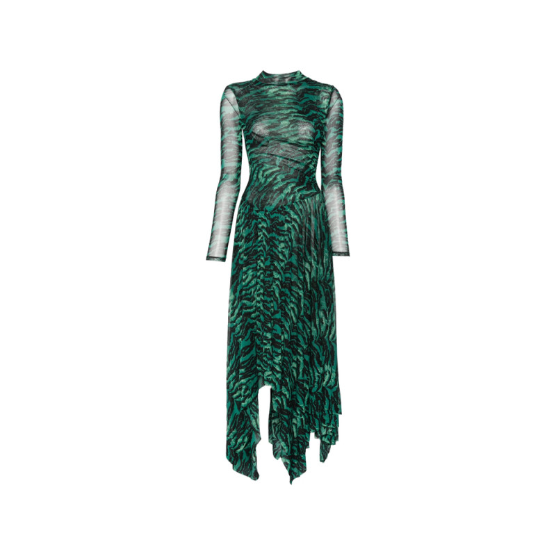Diane Von Furstenberg Tiger-print Asymmetric Dress