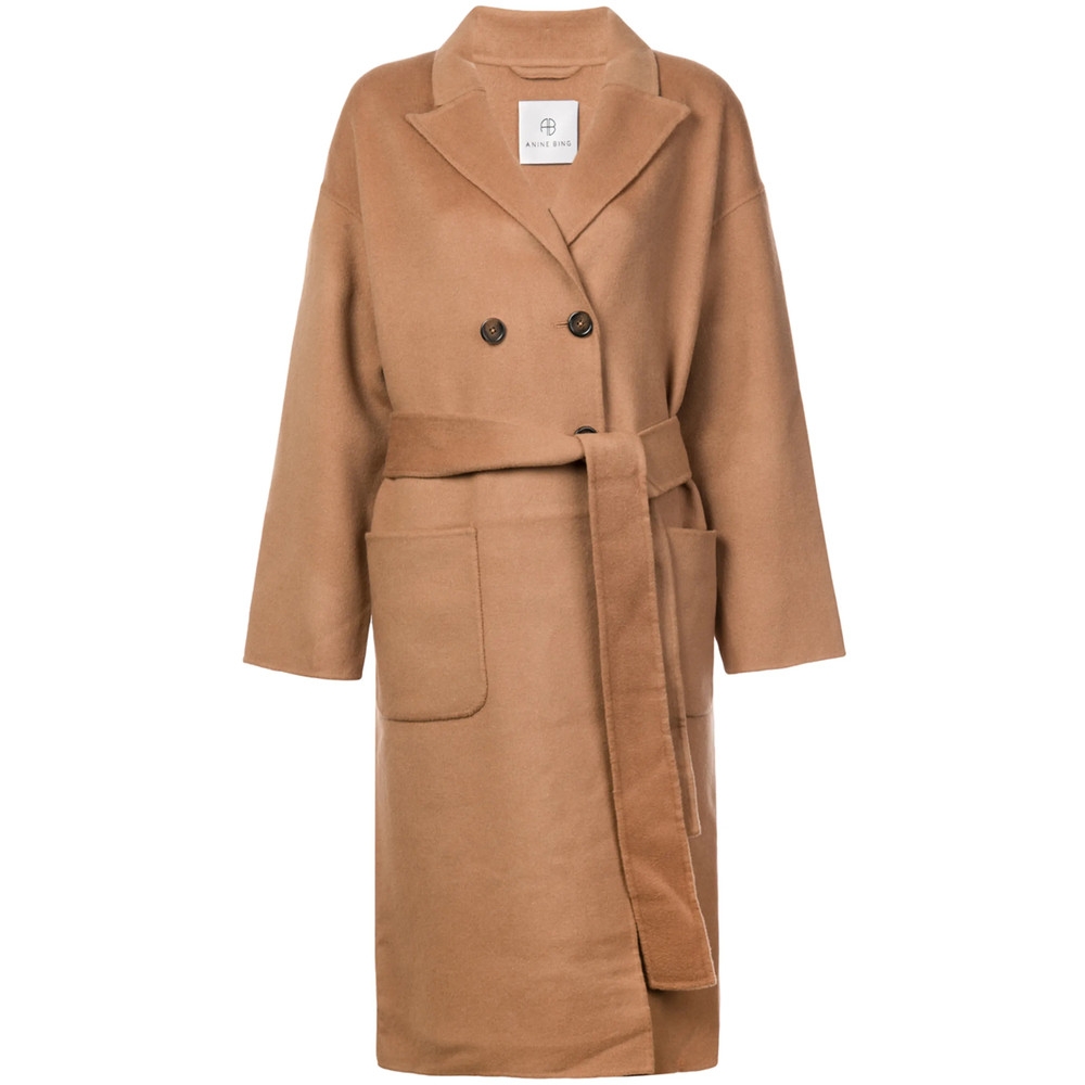 Anine Bing Dylan Belted Double-breasted Coat
