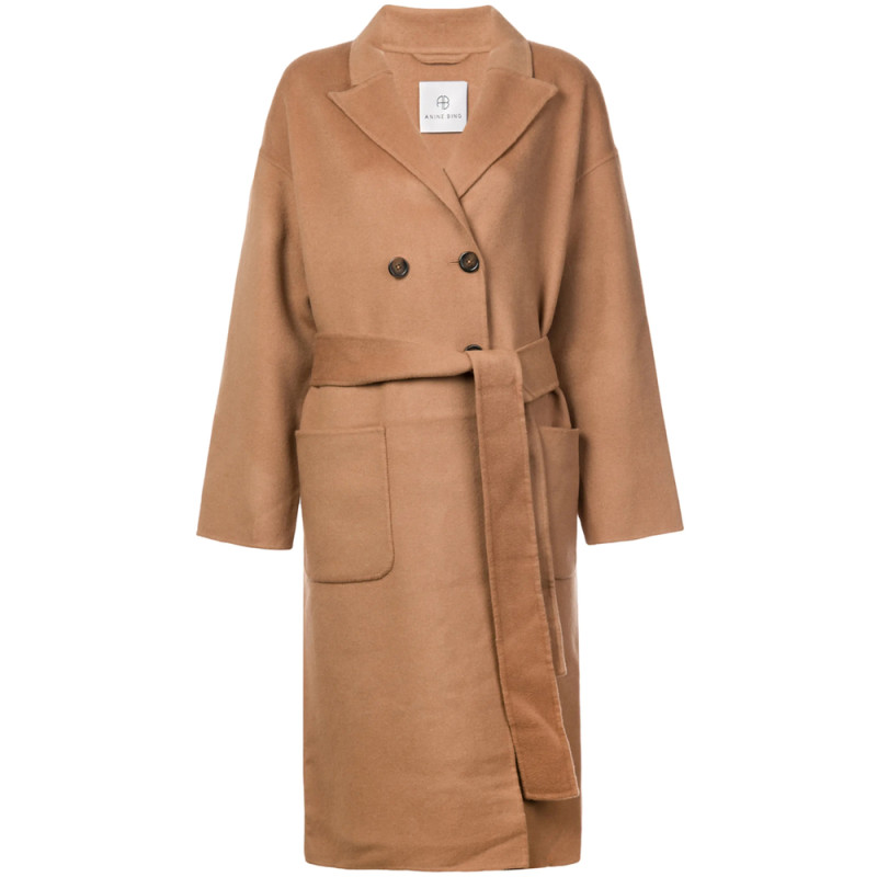 Anine Bing Dylan Belted Double-breasted Coat