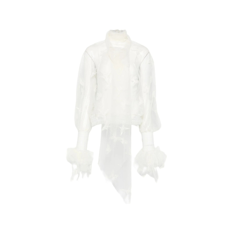 Blumarine Butterfly-appliqué Pussy-bow Blouse