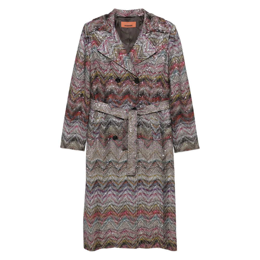 Missoni Multicolor Viscose Blend Trench Coat