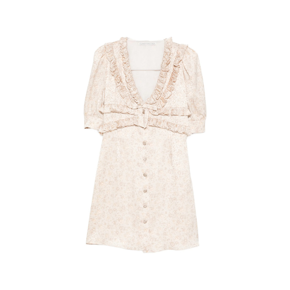 Alessandra Rich Ruffled Floral Dress