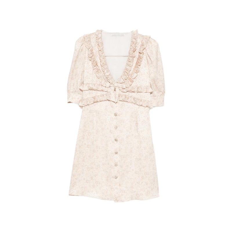 Alessandra Rich Ruffled Floral Dress