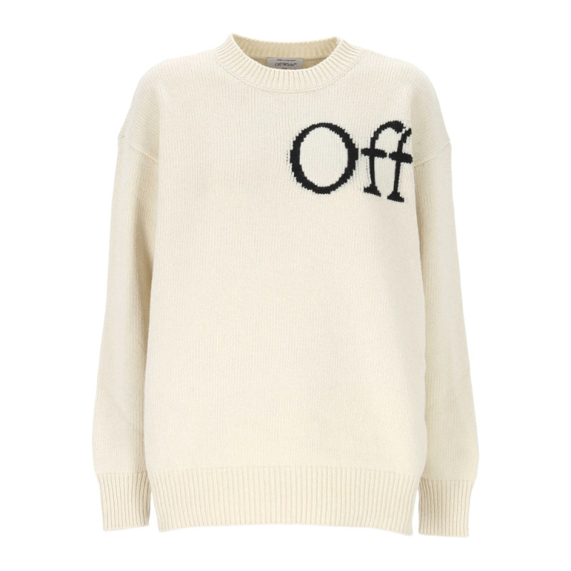 Off-white Logo-intarsia Wool Sweater