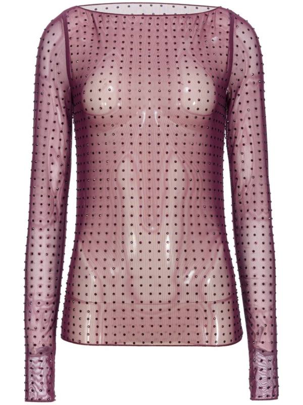 seamless semi-sheer blouse