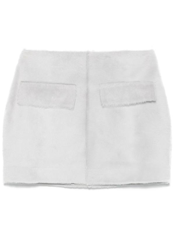 shearling mini skirt