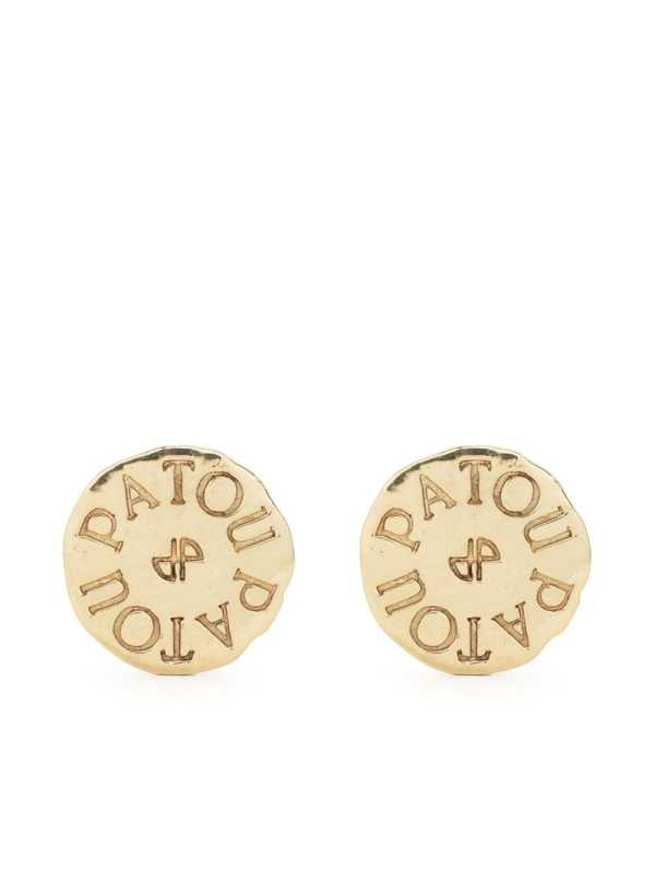 logo-engraved coin earrings