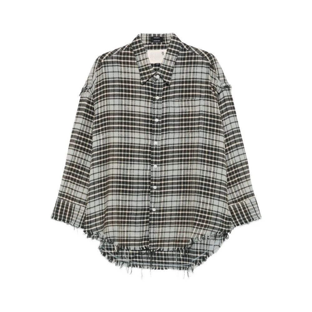 R13 Frayed Plaid Shirt