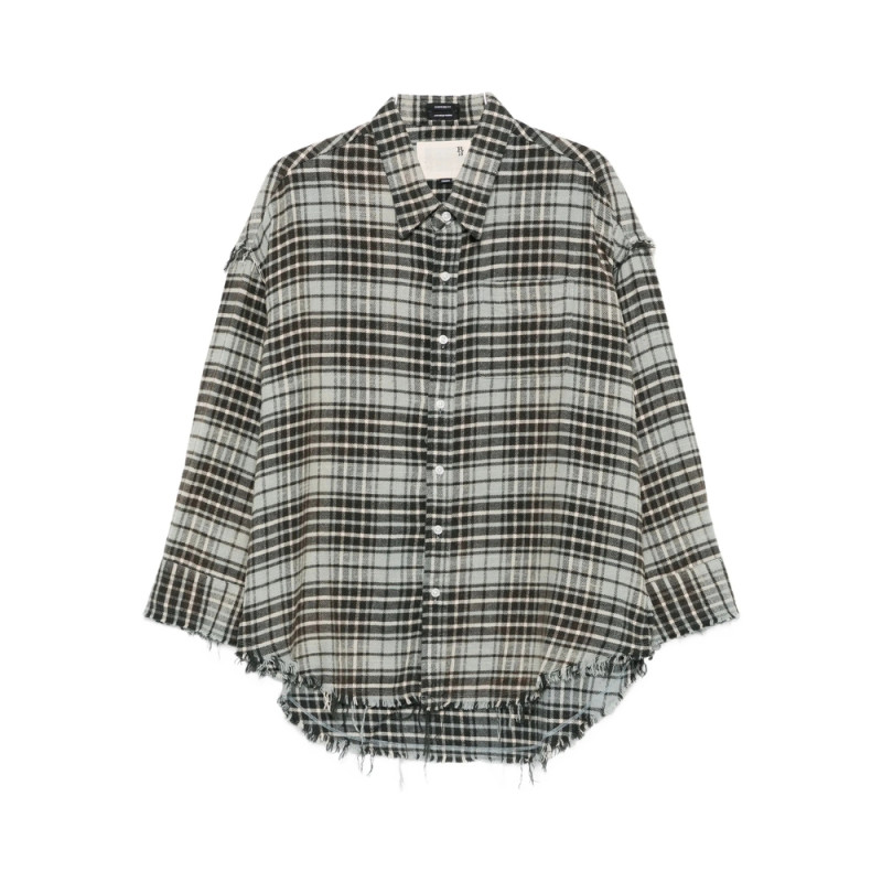R13 Frayed Plaid Shirt