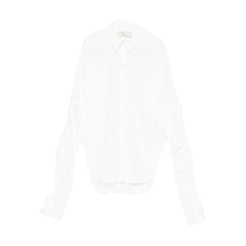 Blumarine Gathered-sleeve Button-down Shirt