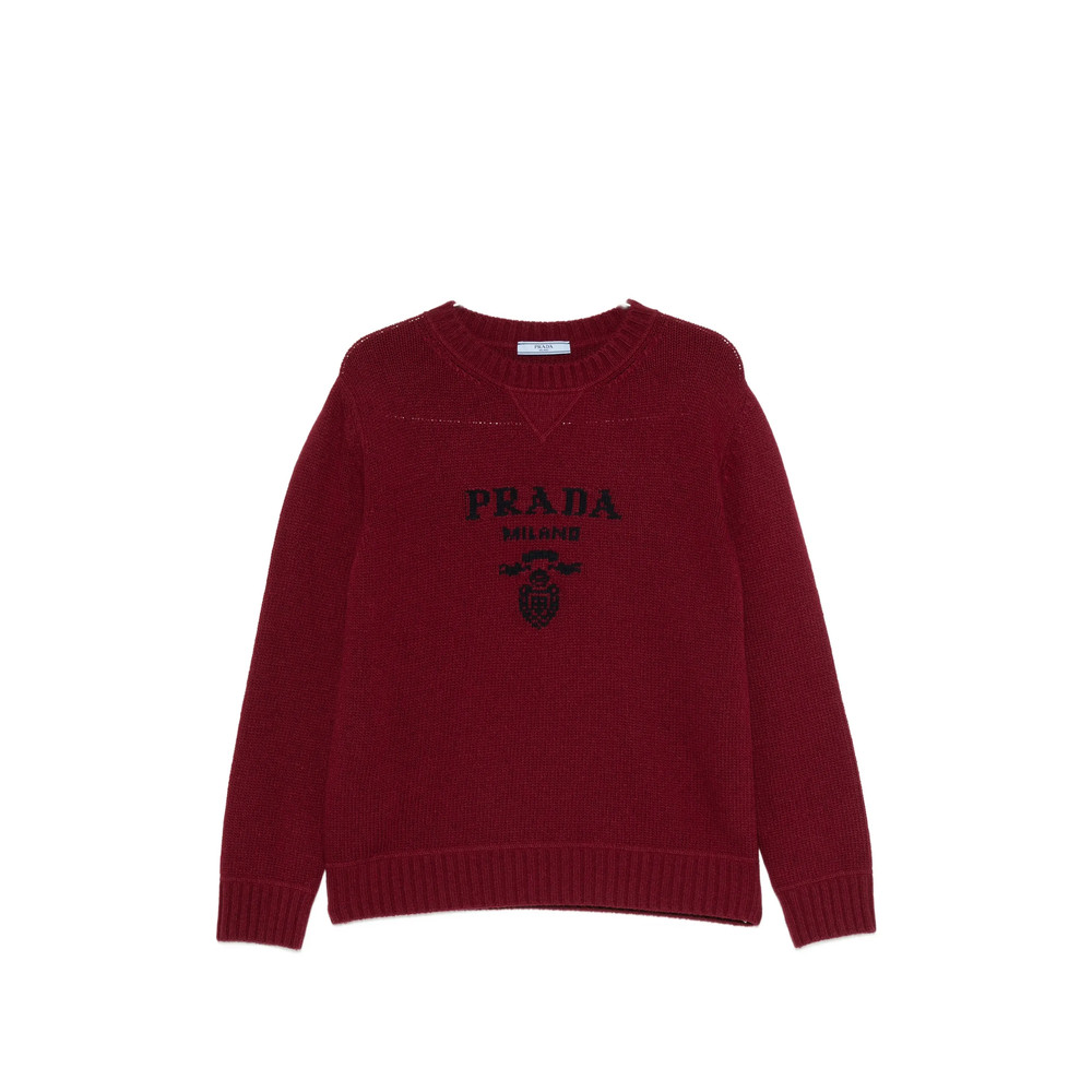 Prada Logo-detail Ribbed-knit Sweater