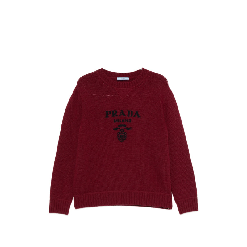 Prada Logo-detail Ribbed-knit Sweater