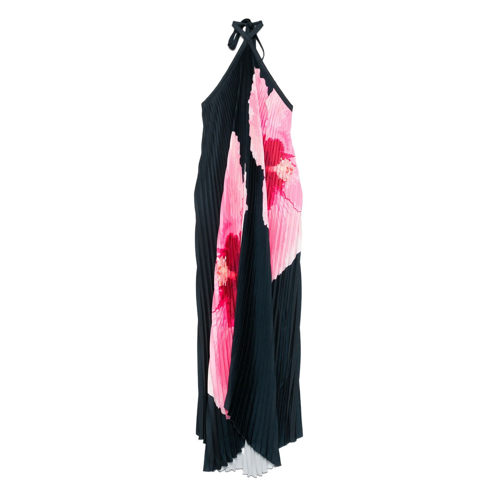 L'idee Hibiscus-print Pleated Dress